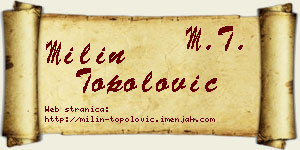 Milin Topolović vizit kartica